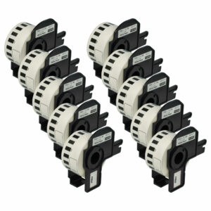 10x Rolos de Etiquetas Compatível com Brother DK-22211 - 29 mm x 15,24 m + Suporte