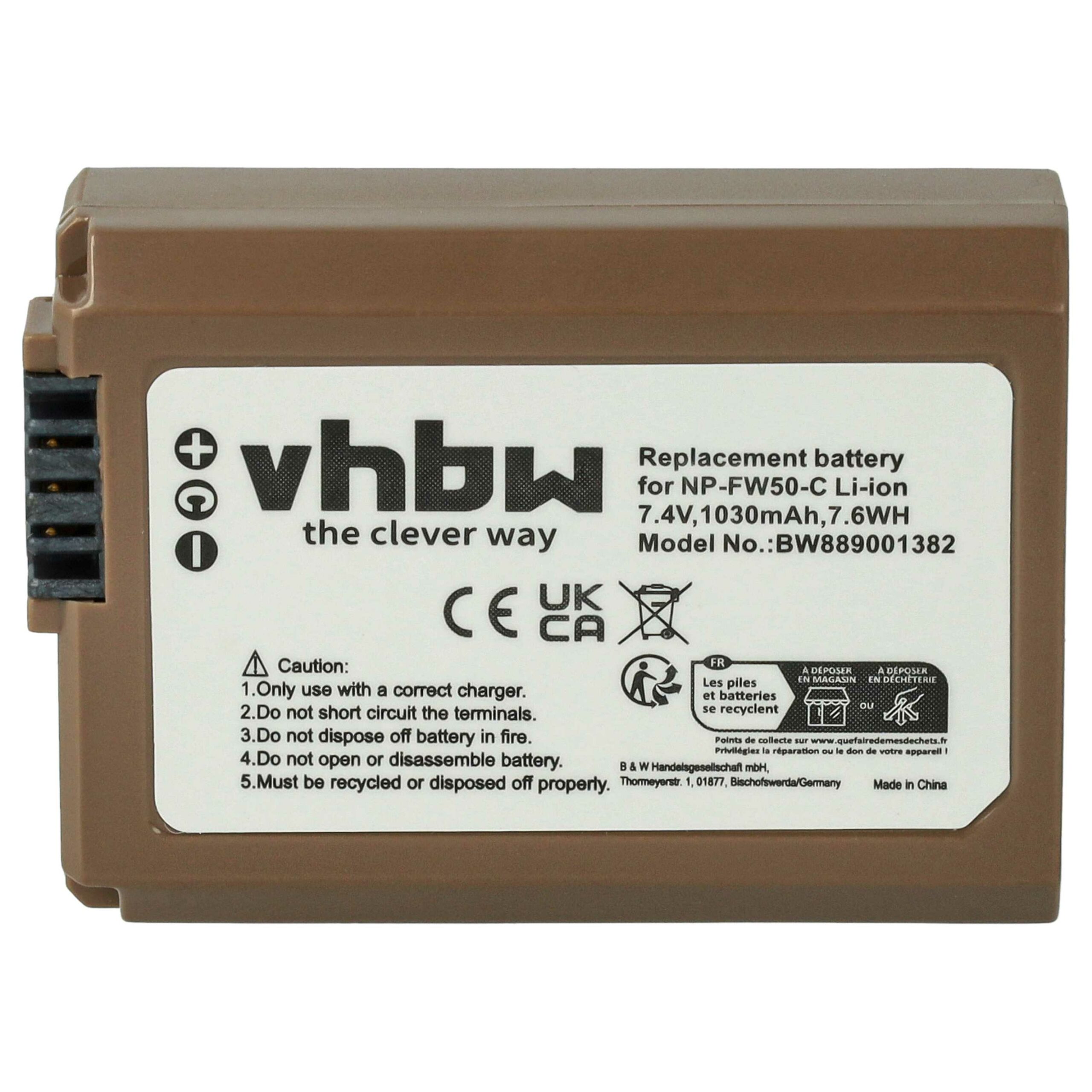 3x Bateria vhbw Sony NP-FW50 - 1030mAh, 7.4V, com Info Chip e Porta USB-C - Image 2