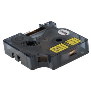 Fita de Etiquetas vhbw substitui Dymo 18431 - 9 mm Preto sobre Amarelo