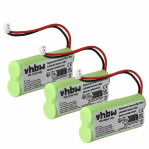 3x Bateria vhbw para telefone fixo Audioline 08C/CP18NM - 750 mAh 2.4 V NiMH