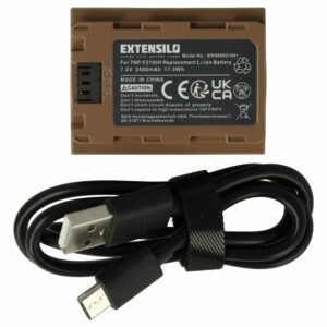 Bateria EXTENSILO para Sony NP-FZ100 - 2400mAh, 7.2V com Porta USB-C