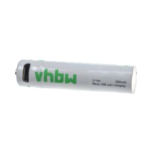 Bateria vhbw Micro AAA (HR03) Li-Ion 280 mAh 1,5 V com Conexão Micro-USB