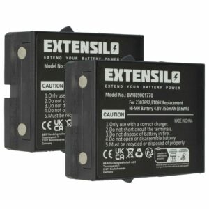 2x Bateria EXTENSILO para Controlo Remoto Danfoss BT06K, 2303692 - 750 mAh