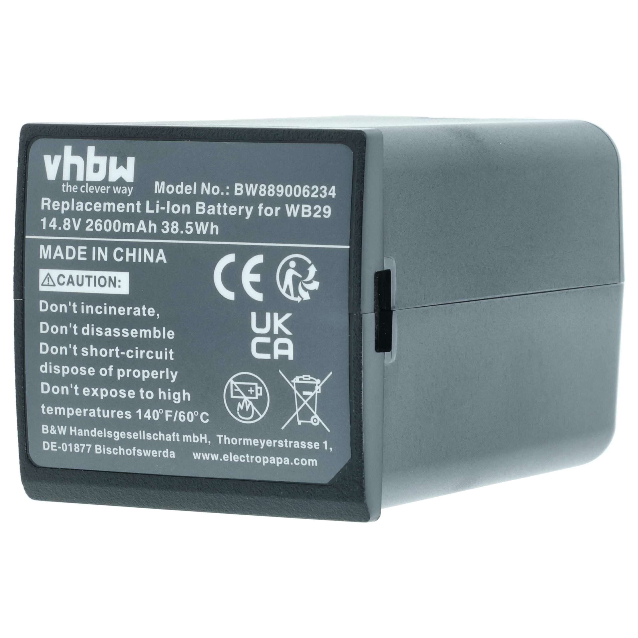 Bateria vhbw para Flash Godox AD200, AD300 Pro (WB29) 2600 mAh 14.8 V - Image 3