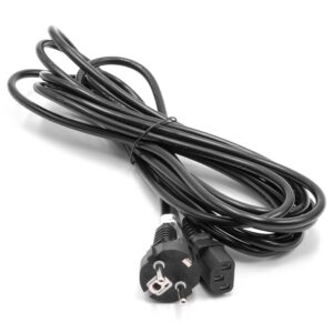 Cabo de Alimentação vhbw C13 com Ficha Euro para PC e Monitor - 5 m