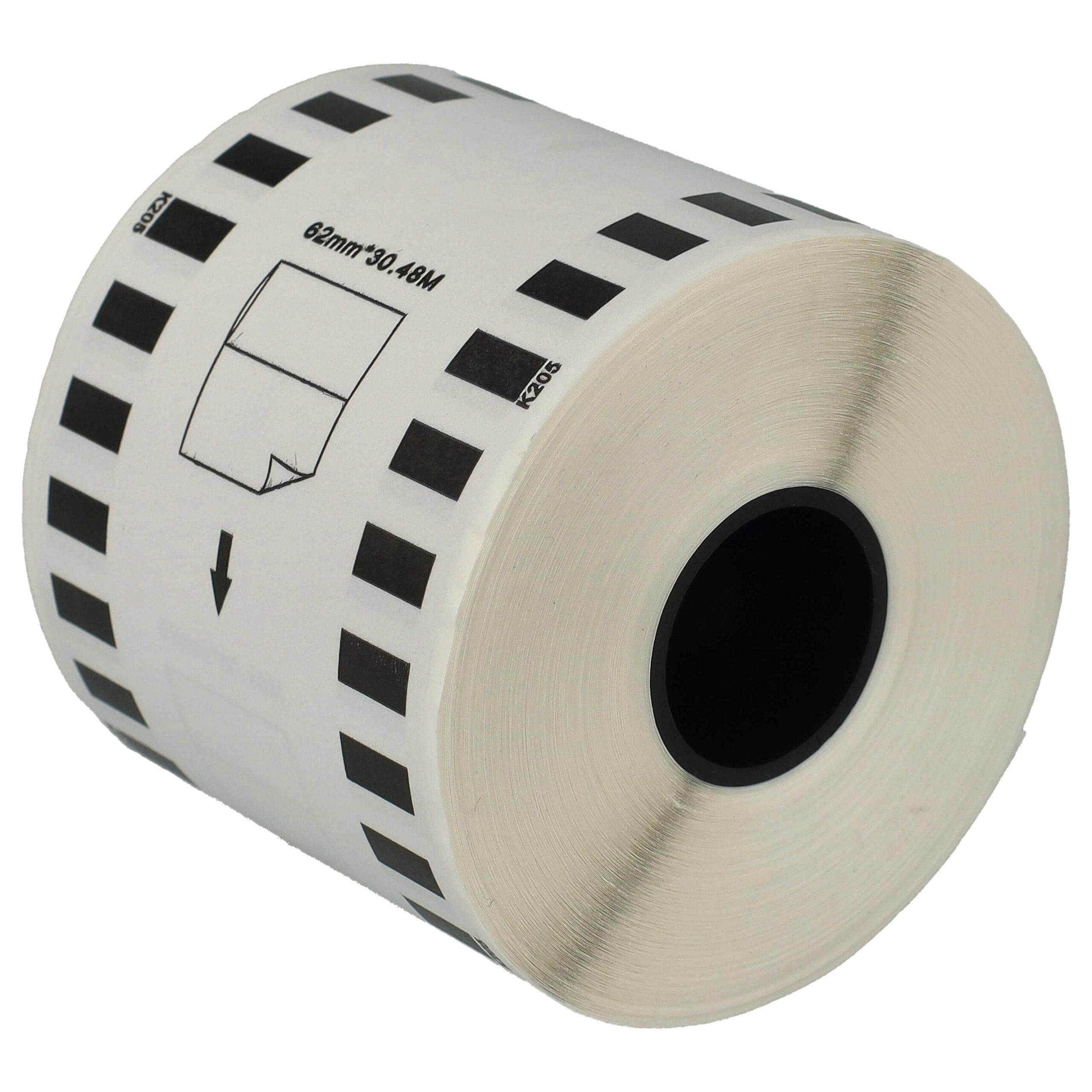 Rolo de Etiquetas vhbw substitui Brother DK-22205 - 62 mm x 30,48 m - Image 3