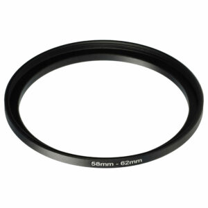 Anel Adaptador Step-Up vhbw de 58 mm para 62 mm para Objetivas de Câmara