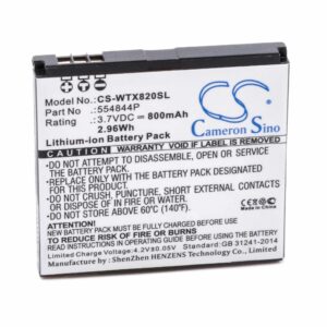 Bateria GPS vhbw 554844P - 800mAh, 3.7V