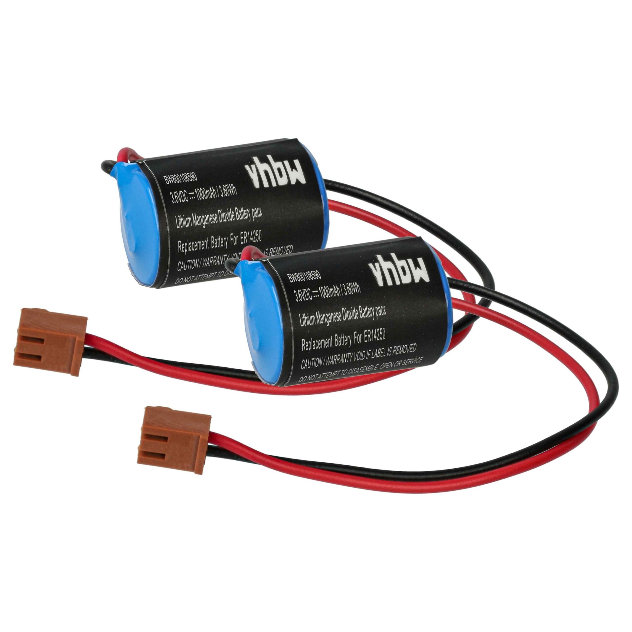 Bateria vhbw para Controlador CNC Omron CPM2A-BAT01 - 1000 mAh 3.6 V Li-Ion (2 unidades)