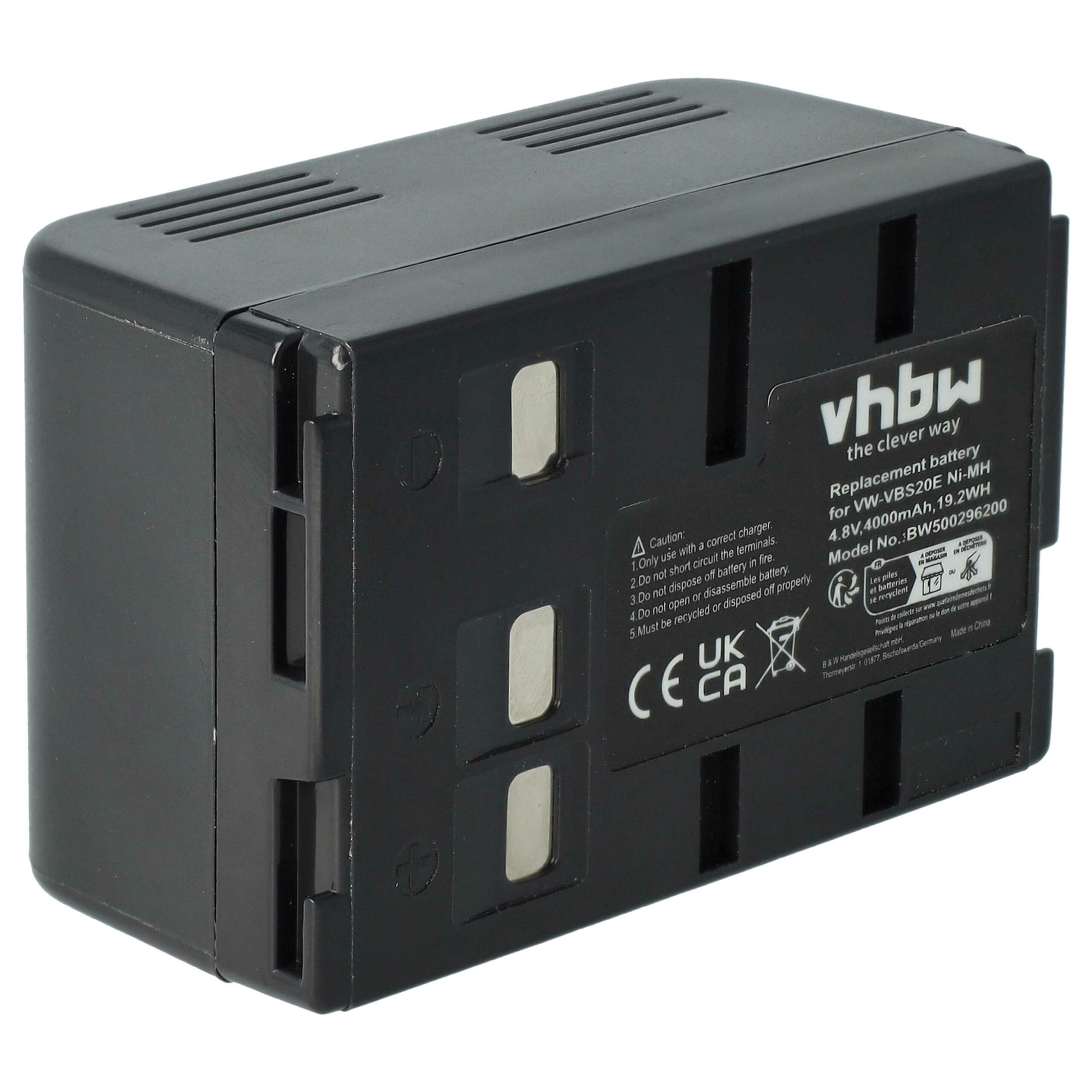 Bateria de Videocâmara vhbw para Panasonic HHR-V211 / VW-VBH10E 4000 mAh 4.8 V NiMH