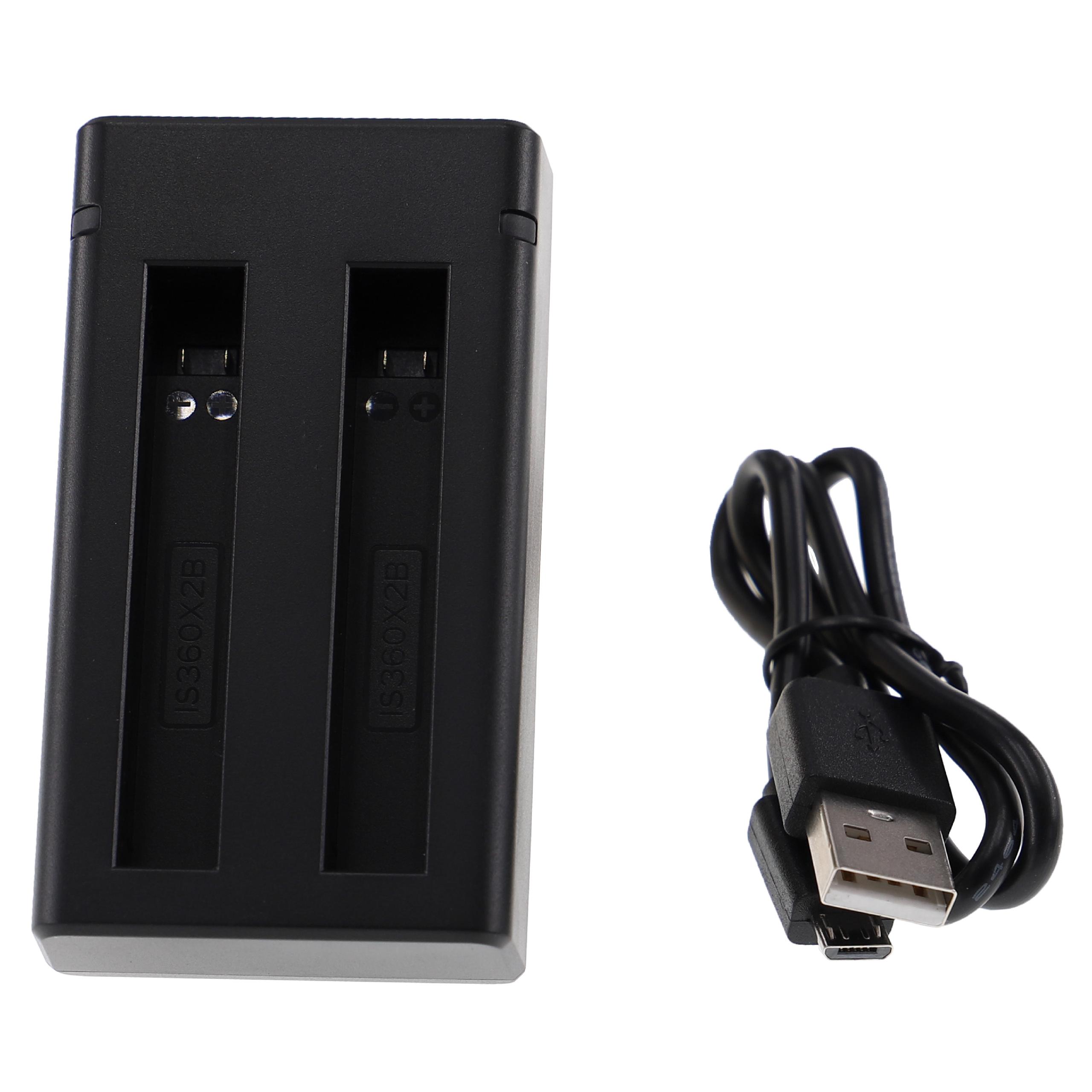 Carregador Duplo de Baterias vhbw Micro-USB e USB-C para Insta360 One X2 - Image 2