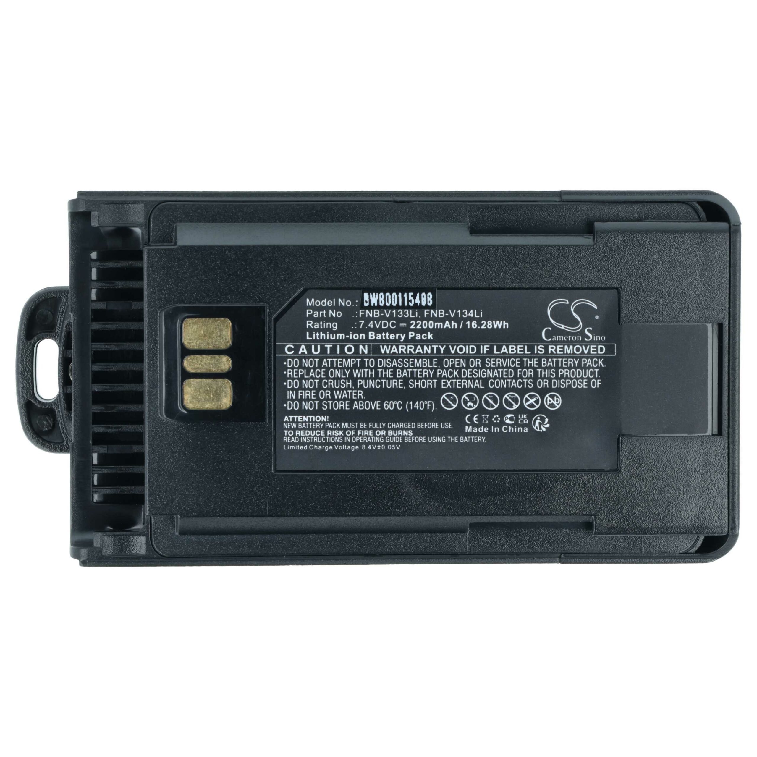Bateria vhbw para rádio Motorola / Yaesu (2200 mAh, 7.4 V, Li-Ion) com mola de cinto - Image 3