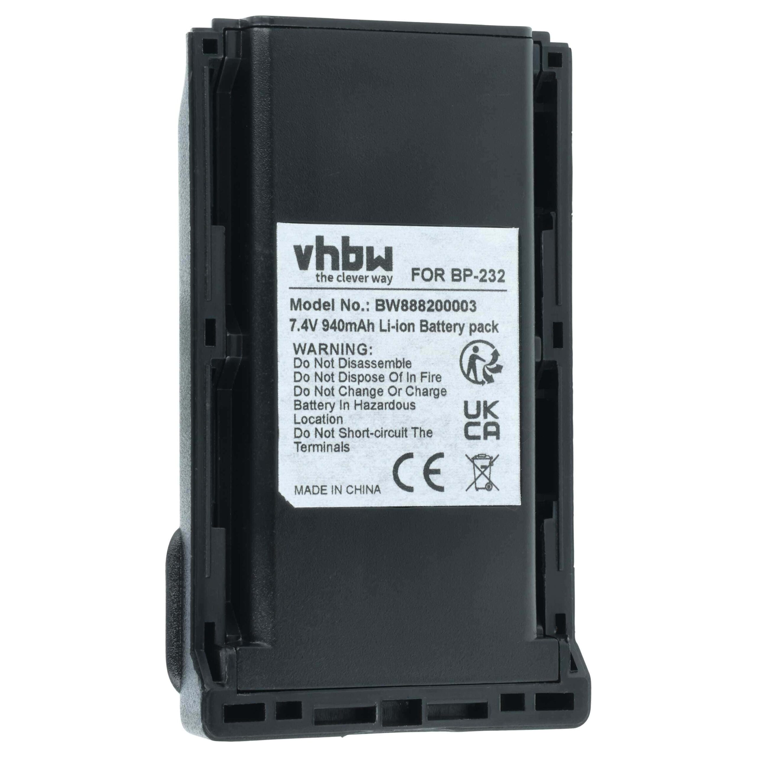 Bateria vhbw para rádios Icom IC-F14, IC-F15, IC-F16 e outros modelos — 940 mAh, 7.4 V, Li-Ion - Image 3