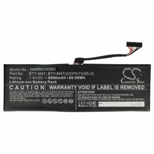 Bateria para Portátil vhbw substitui MSI BTY-M47 - 8000 mAh 7.6 V Li-Ion