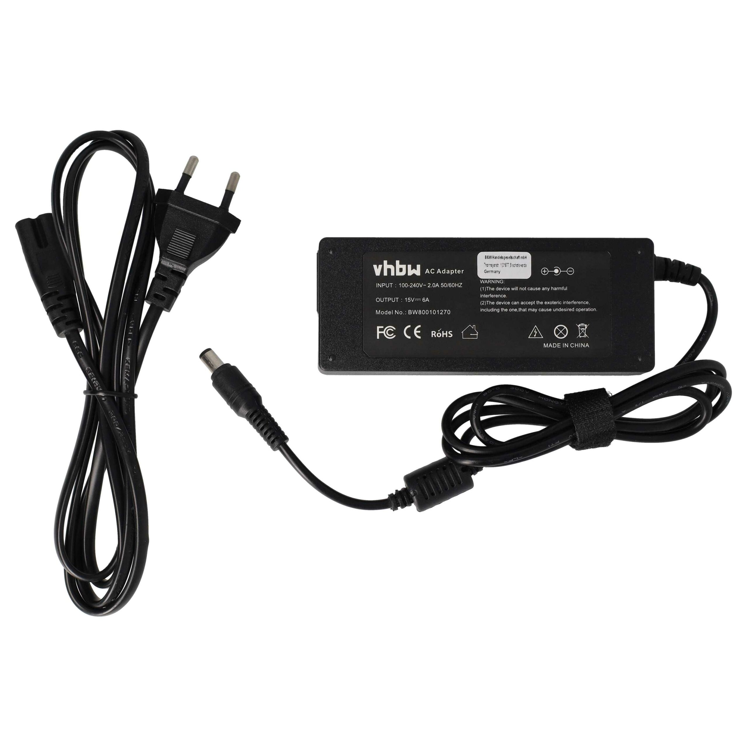 Carregador / Transformador vhbw para Portátil Toshiba - 90 W, 200 cm