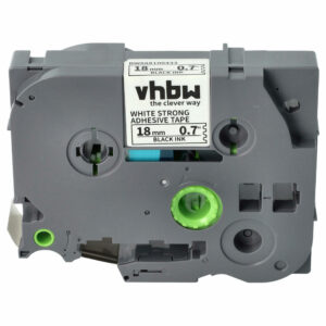 Fita de Etiquetas vhbw Substitui Brother TZE-S241 - 18 mm, Preto sobre Branco, Extra Forte
