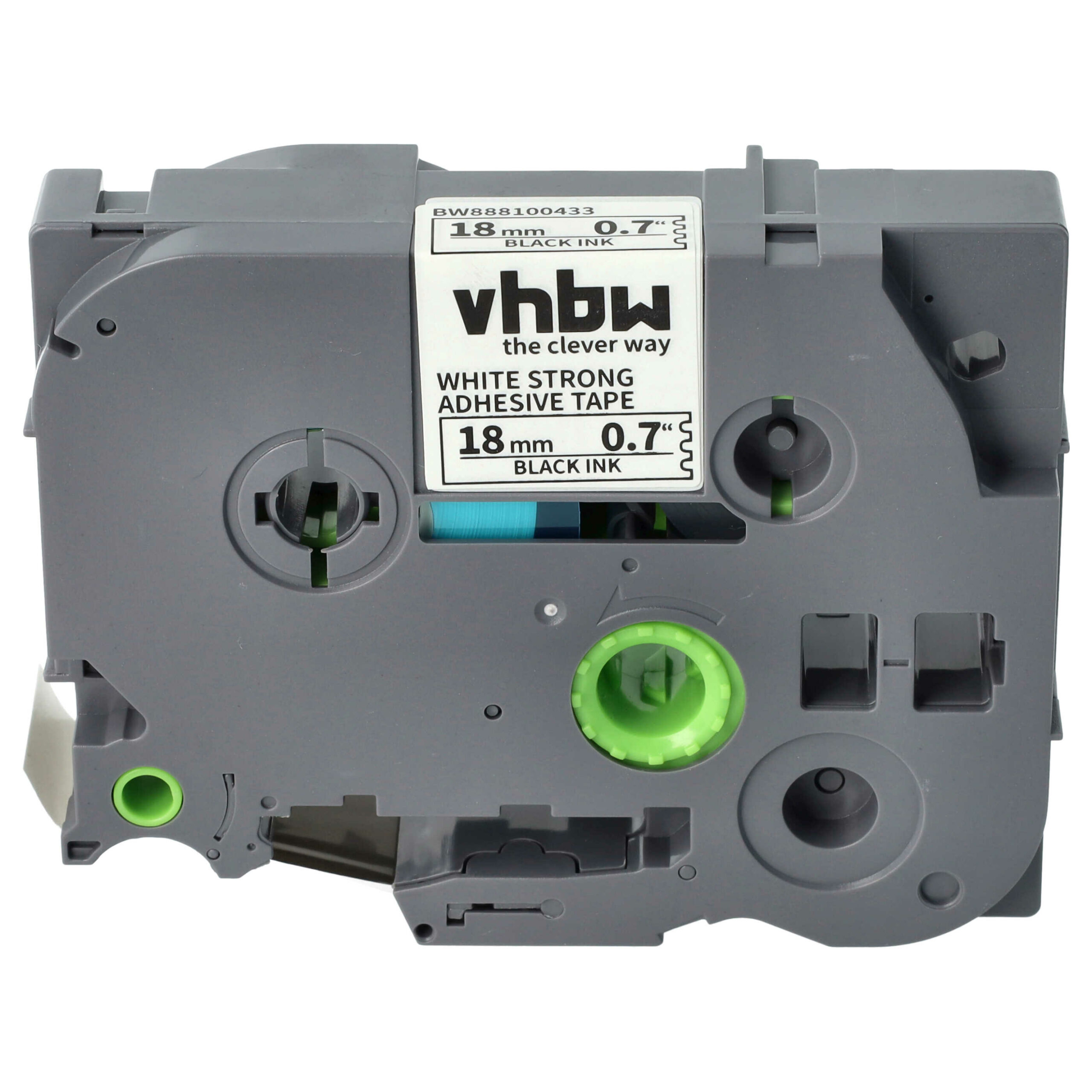 Fita de Etiquetas vhbw Substitui Brother TZE-S241 - 18 mm, Preto sobre Branco, Extra Forte