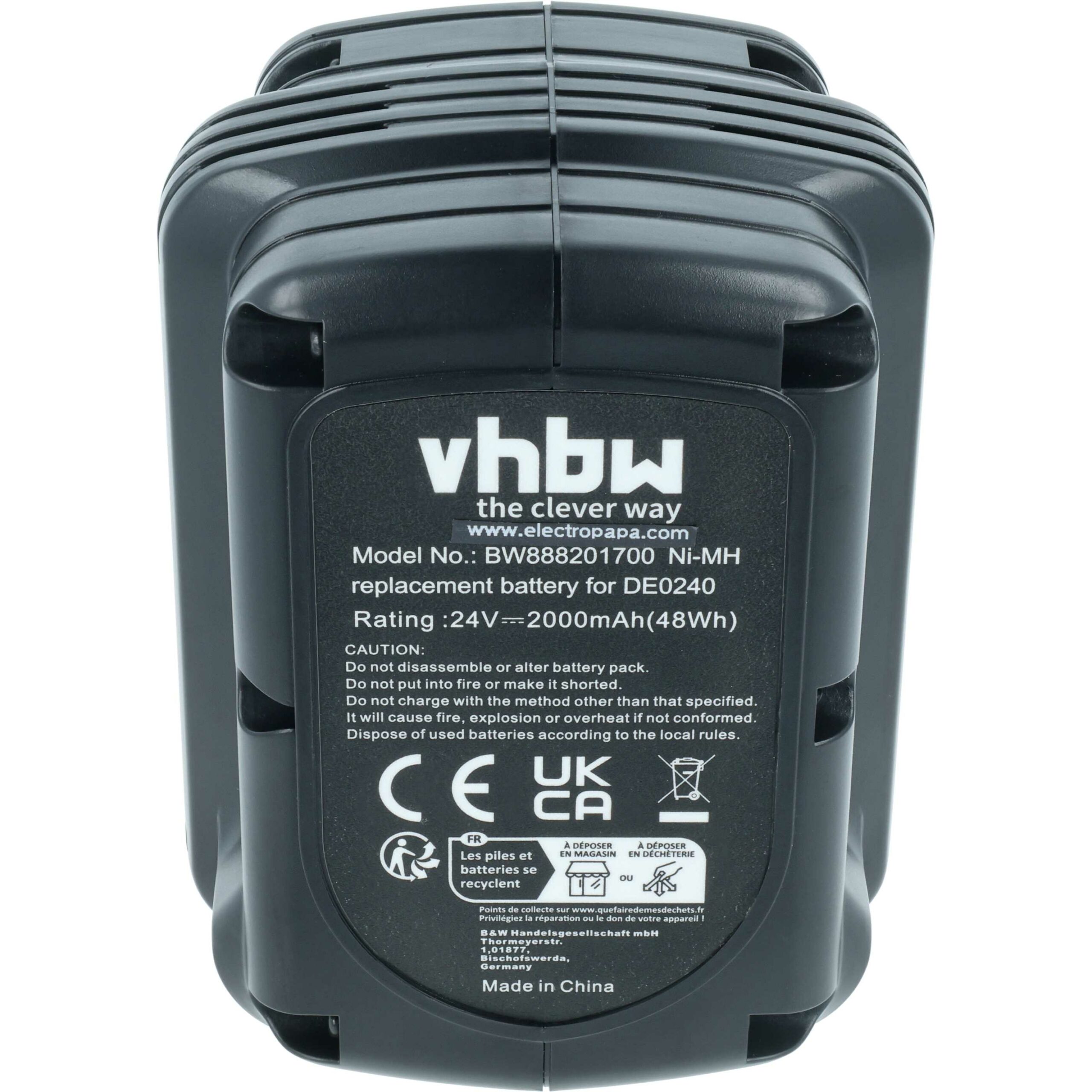 Bateria vhbw para Dewalt DC222, DW004, DW007 2000 mAh, 24 V, NiMH - Image 3