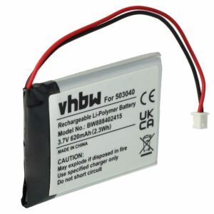 Bateria vhbw 503040 para Anki / Flysight / SkyBell - 620 mAh 3,7 V Li-polymer