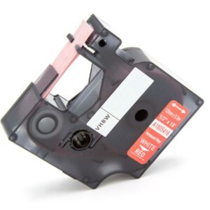 Fita de Etiquetas vhbw Substitui Dymo 1805416 - 12 mm Branco sobre Vermelho, Vinil