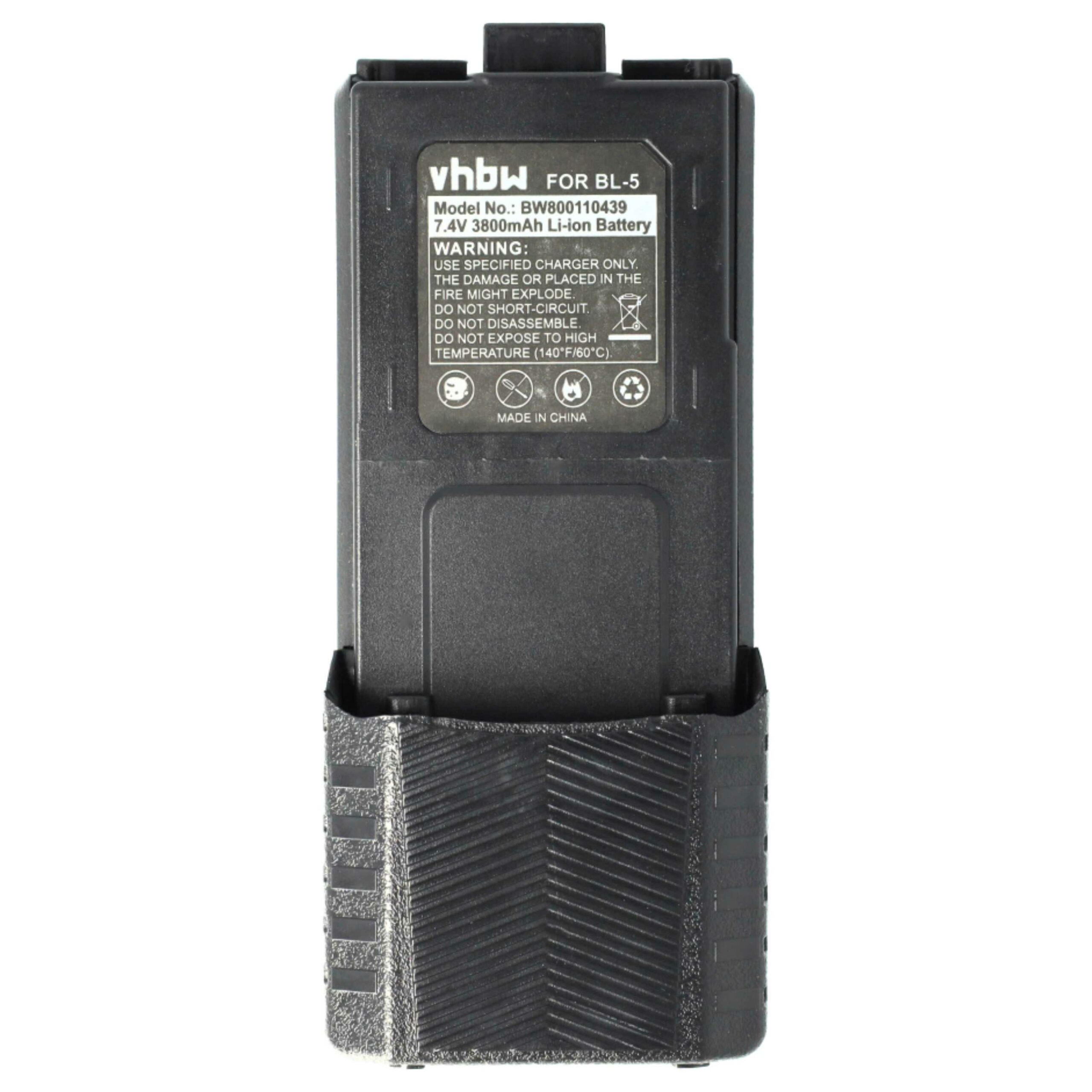 vhbw Pack de 5 baterias Li-Ion 3800 mAh para Baofeng UV-5R, BF-F8 e TYT TH-F8 — substitui BL-5 - Image 3
