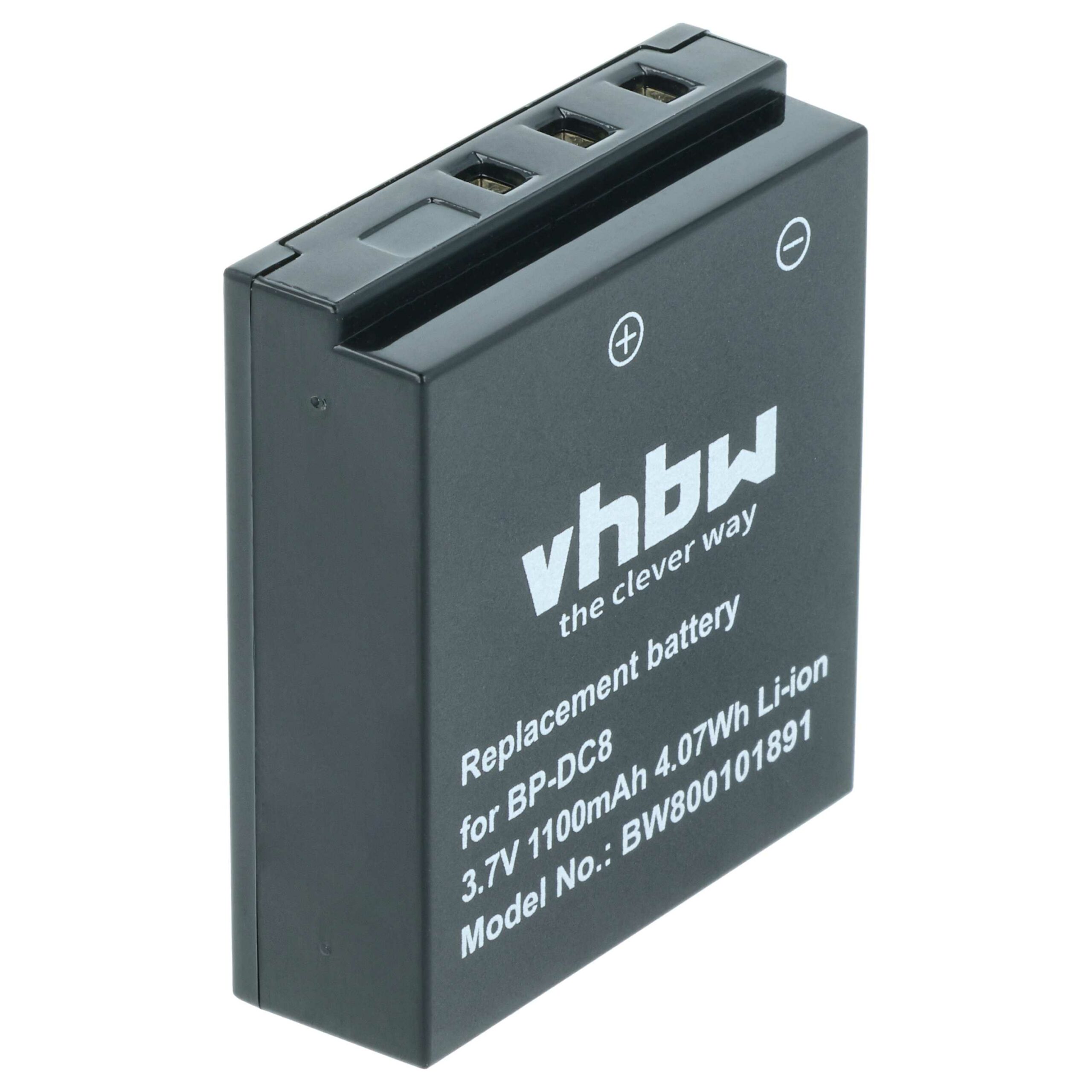 Bateria vhbw para Leica 18706, BP-DC8, BP-DC8E (1100mAh, 3.6V, Li-Ion)