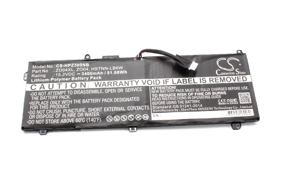 Bateria vhbw para portátil HP 808396-421, HSTNN-C88C - 3400 mAh 15.2 V