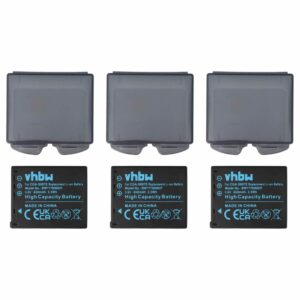 3x Bateria vhbw para Panasonic DMW-BCD10, CGA-S007, CGA-S007E - 650mAh, 3.6V