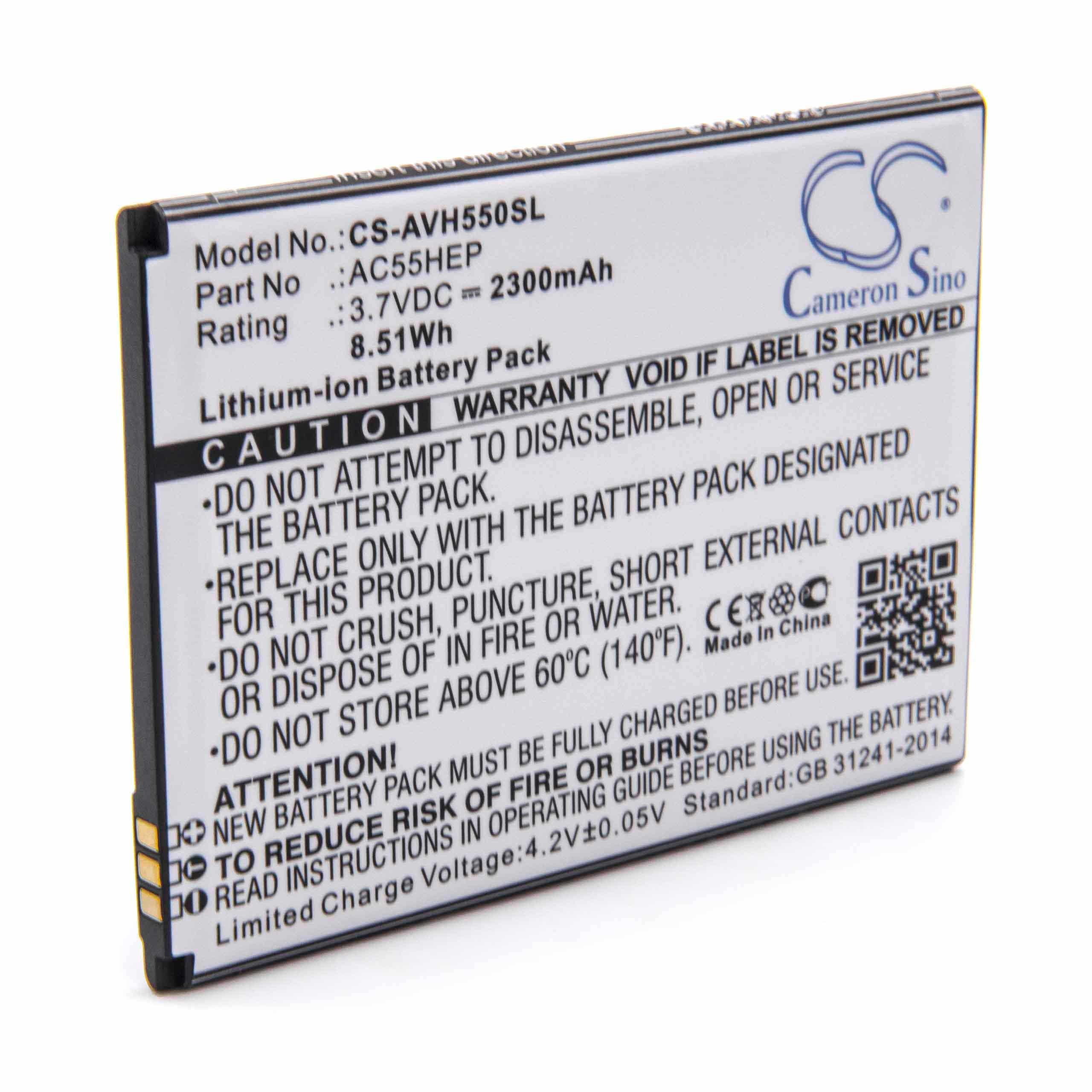 Bateria vhbw para Telemóvel Archos AC55HEP, BSF20 - 2300 mAh 3.7 V Li-Ion