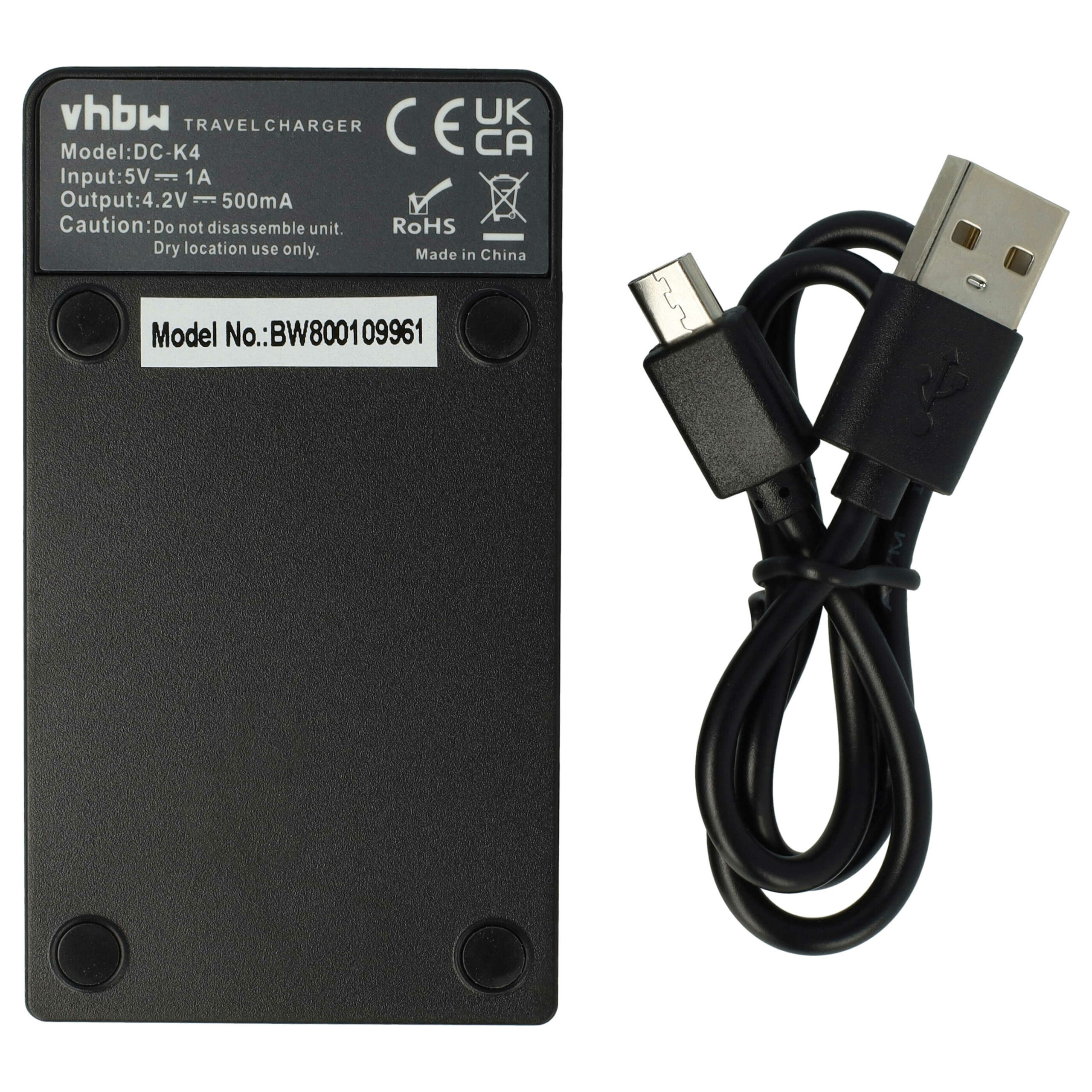 Carregador de Bateria USB-C vhbw + Cabo para JVC, Casio EX-TR100 - 0.5 A - Image 2