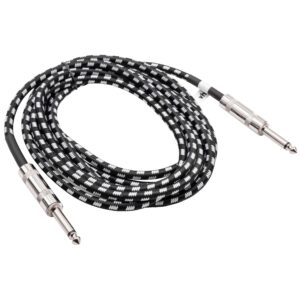 Cabo de Áudio para Guitarra vhbw - Jack 6.35 mm, 3 m, Reto, Trançado
