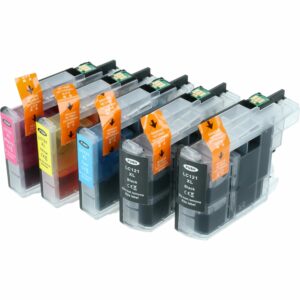 Conjunto de 5 Tinteiros vhbw para Brother LC121 / LC121BK - Preto / Cores - 62 ml