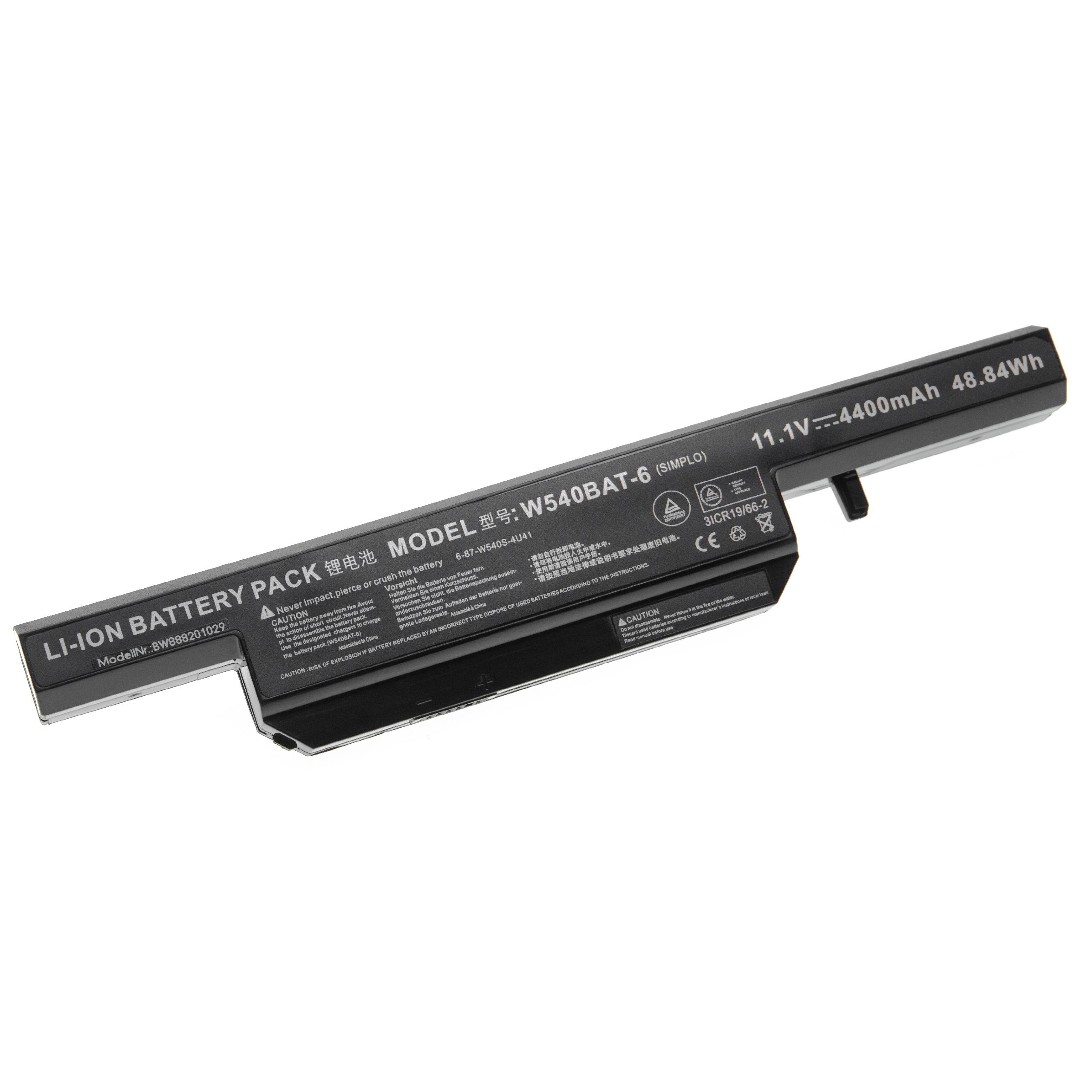 Bateria para Portátil Clevo W540, W550, Hasee K680E - 4400 mAh 11.1 V