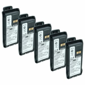 Bateria vhbw 5x para rádio Motorola PMNN4807, PMNN4407A 2150 mAh 8.4 V Li-Ion com mola de cinto