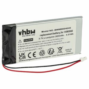 Bateria vhbw para auscultadores sem fios Sennheiser 534403, H383562 - 820 mAh 3.7 V Li-polímero