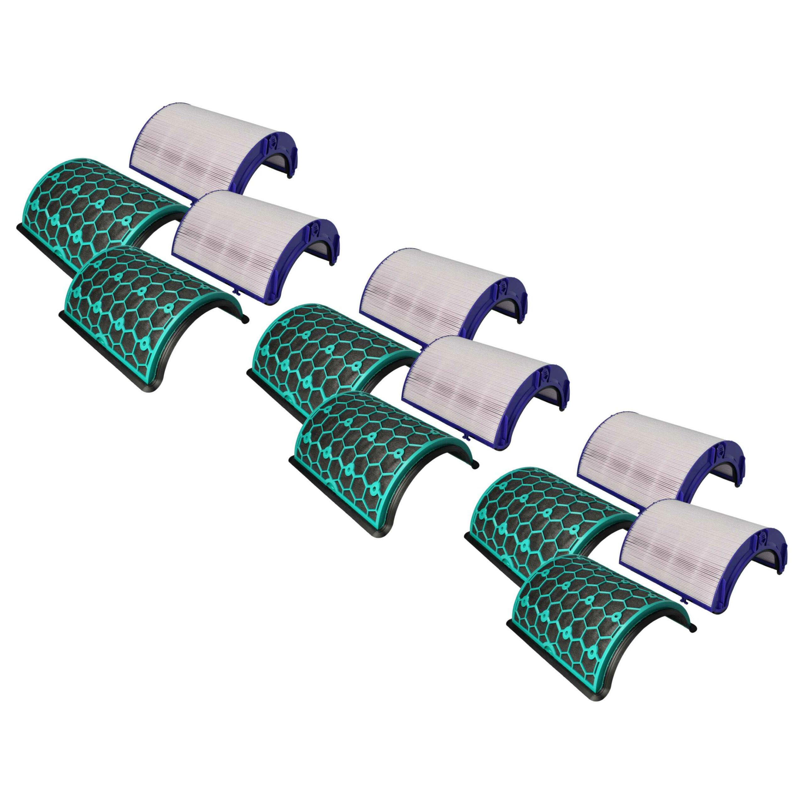 Conjunto de 6 Filtros vhbw para Purificador de Ar Dyson - Filtro HEPA e Carvão Ativado