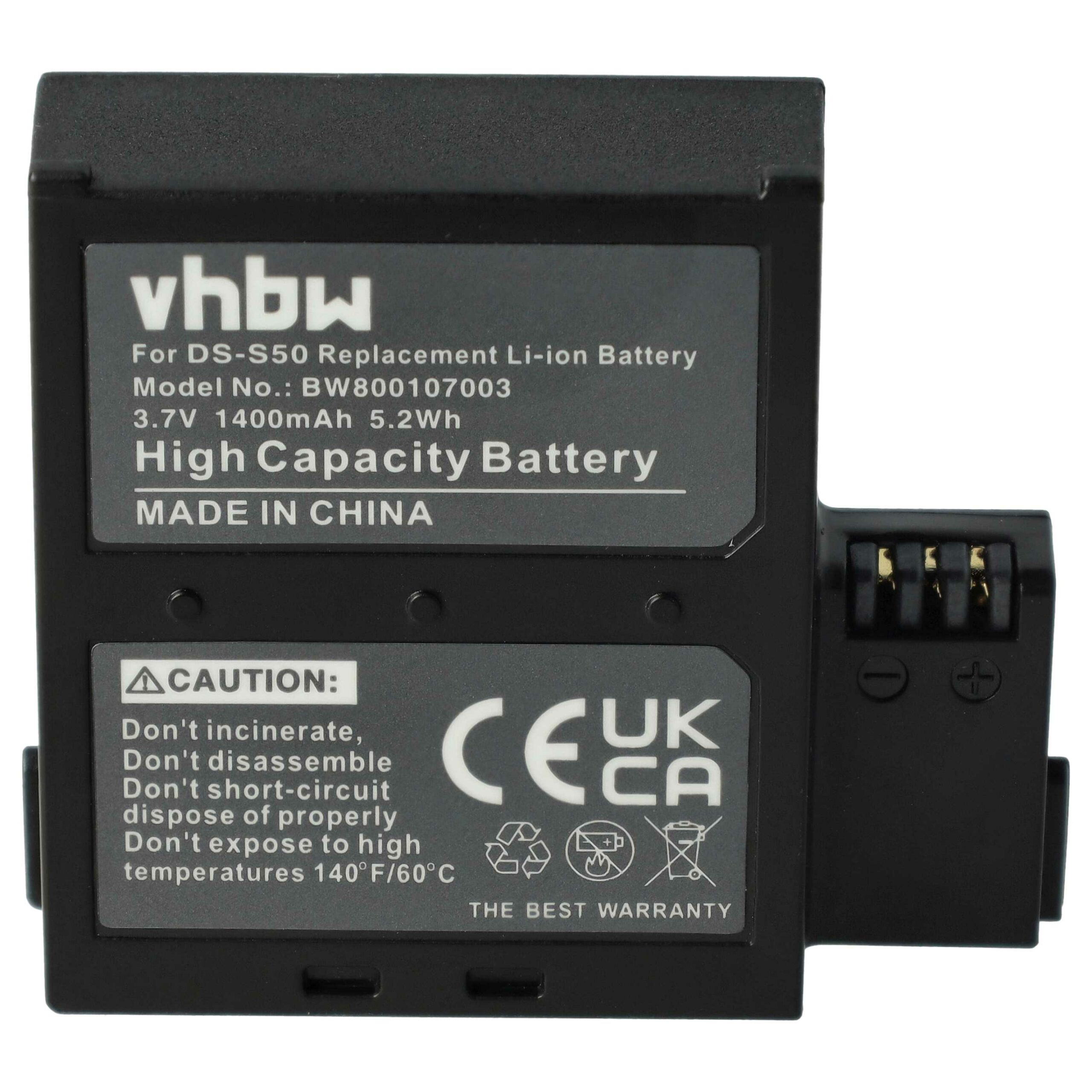 Bateria vhbw para Câmaras de Vídeo AEE / Rollei / Veho (1400 mAh, 3.7 V, 2x) - Image 3
