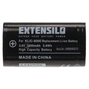 Bateria EXTENSILO para Kodak Klic-8000 / RB50 / Ricoh DB-50 - 1600mAh
