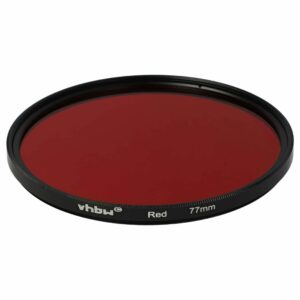 Filtro de Cor Vermelho vhbw para Objetivas de Câmara com Rosca de 77 mm
