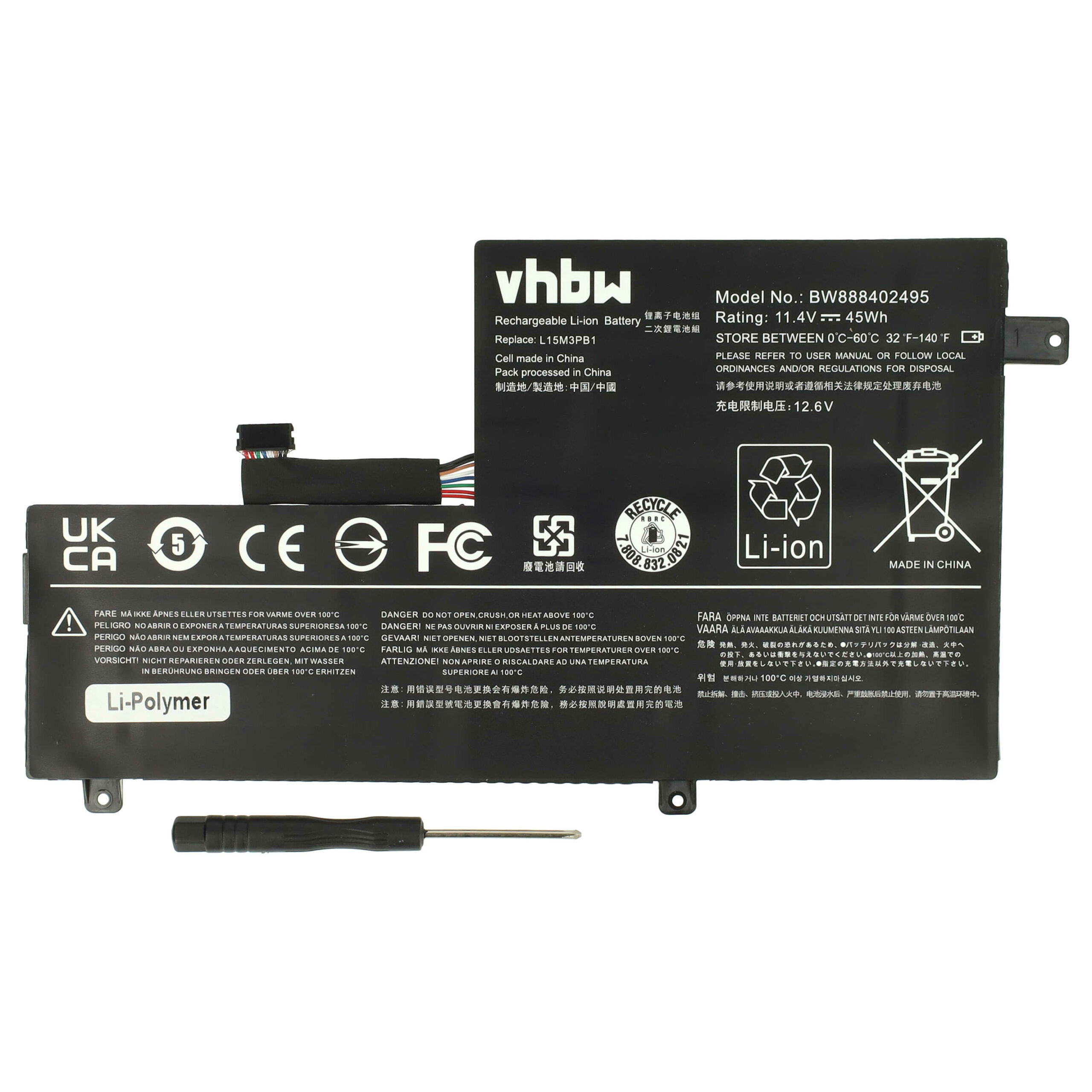 Bateria para Portátil vhbw para Lenovo (3900 mAh, 11.4 V)