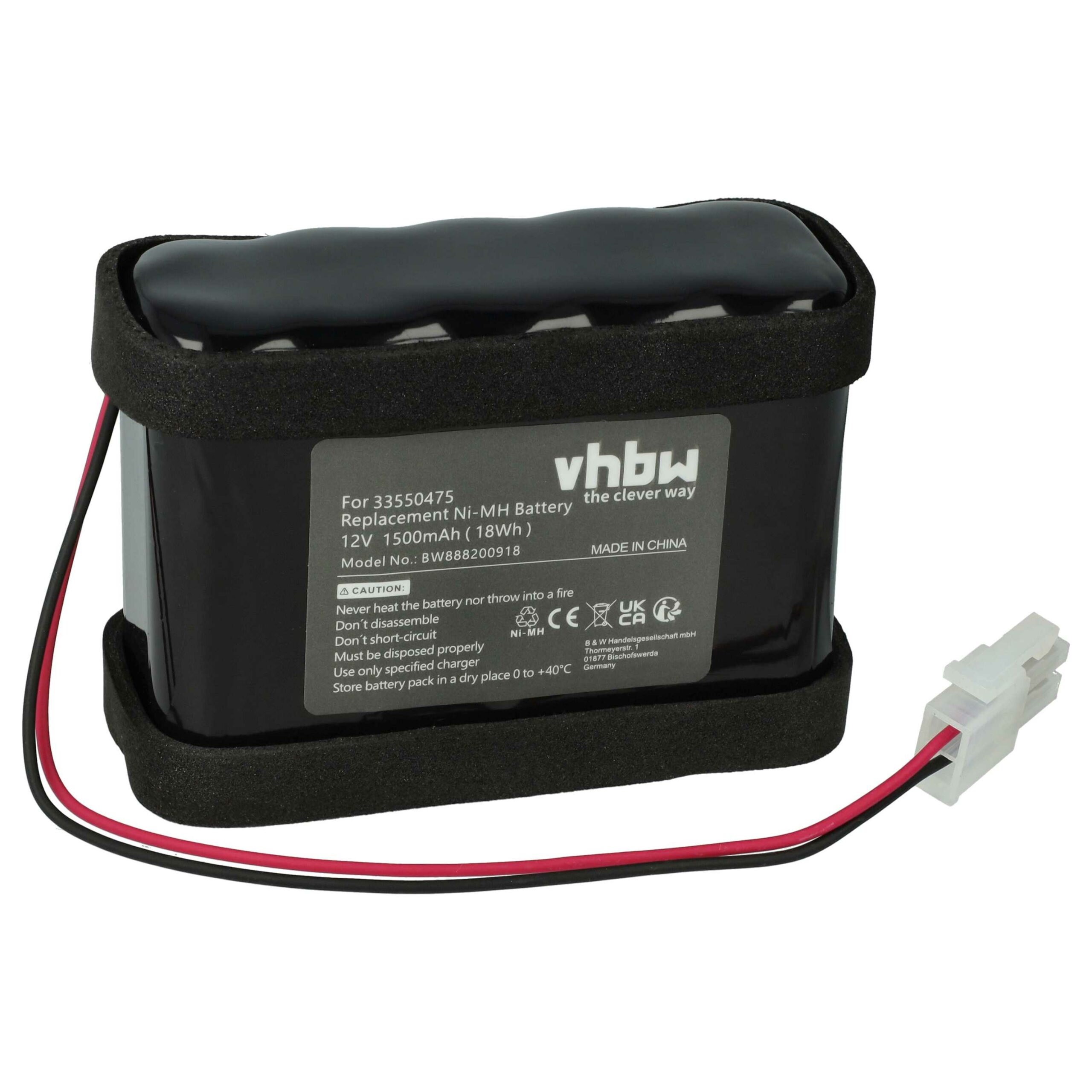 Bateria vhbw para automatismo de portão Besam / Assa Abloy 1500 mAh 12 V NiMH