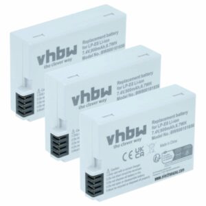 3x Bateria vhbw para Canon LP-E8 - 900mAh, 7.2V