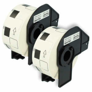 2x Rolos de Etiquetas vhbw para Brother DK-11221 - 23 mm x 23 mm com Suporte
