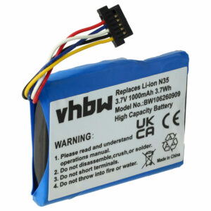 Bateria GPS para Acer, Typhoon, Yakumo - 1000mAh, 3.7V