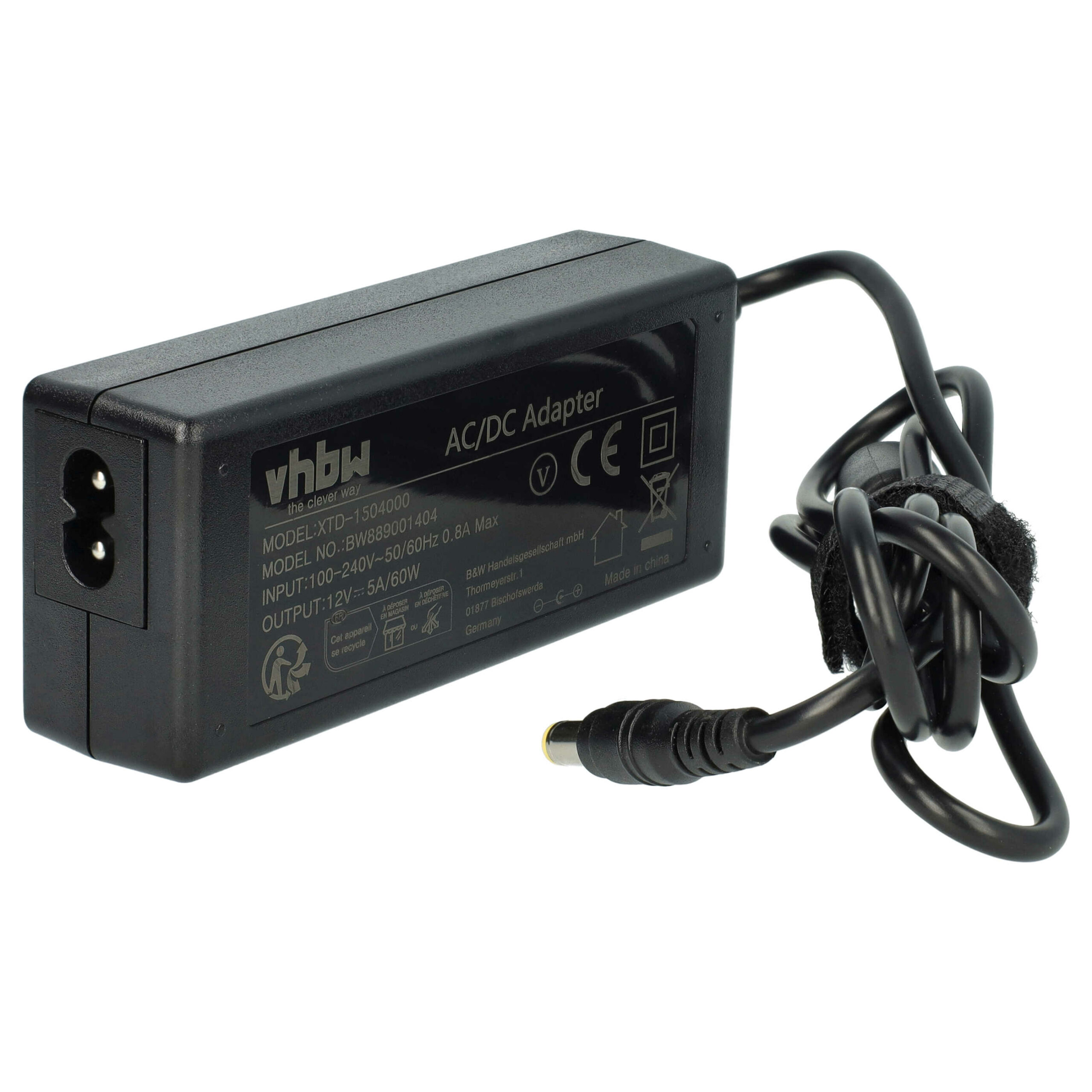 Carregador / Transformador AC vhbw para Posiflex JIVA KS-7215G, KS6815, KS7210, KS7212 (12V / 5A) - Image 3
