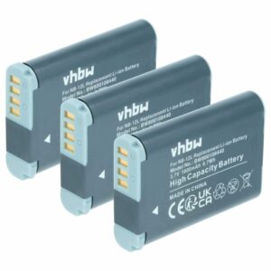 3x Baterias vhbw para Canon NB-12L - 1800mAh, 3.7V, Li-Ion