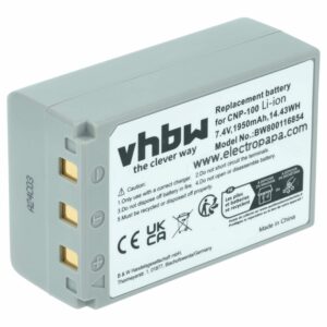 Bateria vhbw para Casio NP-100 / NP-100L - 1950mAh, 7.4V (Li-Ion)