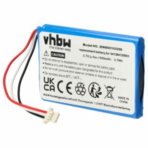 Bateria vhbw para GPS Navigon 42, 72, 92 Easy/Live/Plus/Premium - 1000mAh, 3.7V