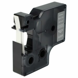 Fita de Etiquetas vhbw compatível com Dymo D1, 43620 - 6 mm Branco sobre Transparente
