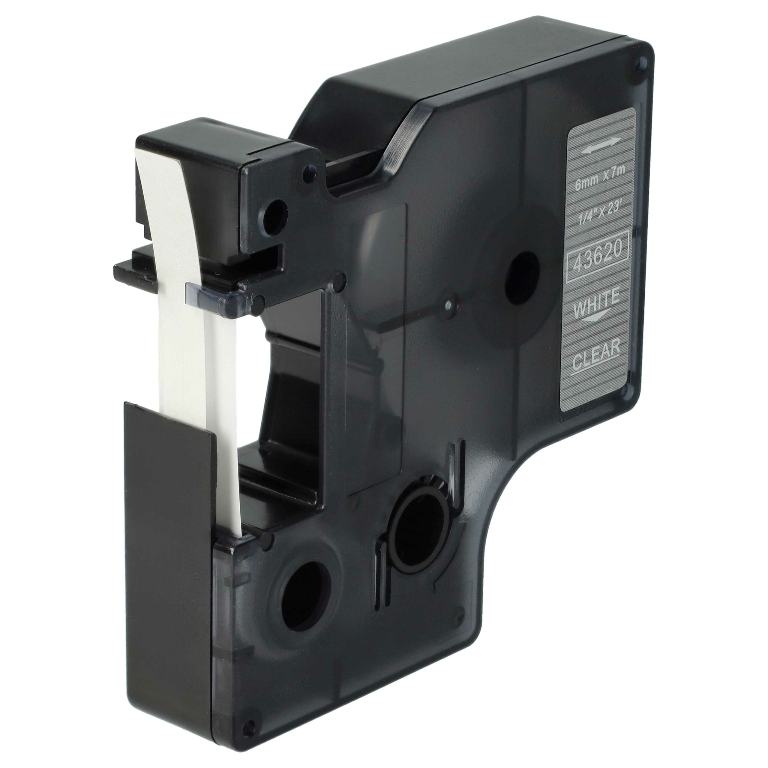 Fita de Etiquetas vhbw compatível com Dymo D1, 43620 - 6 mm Branco sobre Transparente